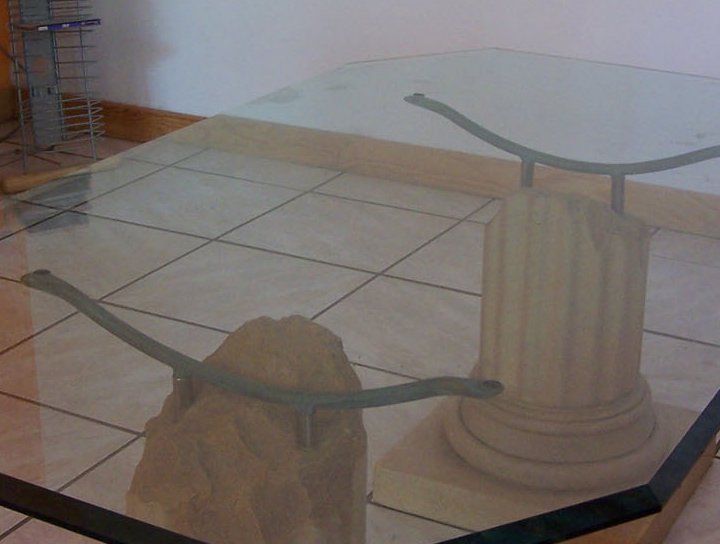 Dessus de table basse avec chanfrein